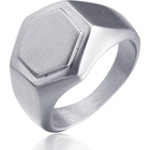 European and American fashion vintage stainless steel mens ring personality tide mens prismatic ring