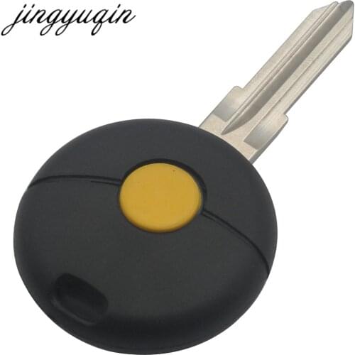 Jingyuqin 10pcs/lot 1 Button Remote Car Key Shell For Mercedes Benz Smart Fortwo Cabrio City Cross Uncut Blade Key Fob Case