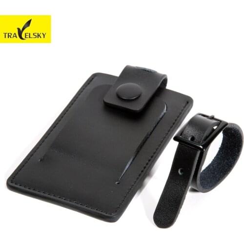 2pcs Travelsky quality Luggage tag PU leather for business suitcase tags with name card easily to recognize free shipping 13105