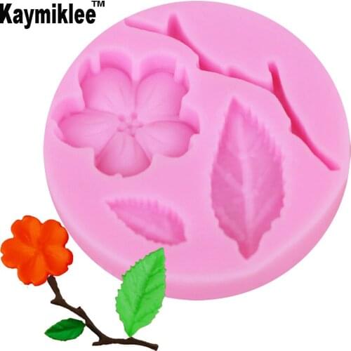 Kaymiklee M372 Plum flower Silicone Fondant baking Paste Mold DIY Cake Decorating Polymer Clay Resin Candy 5.5*5.5*0.9CM