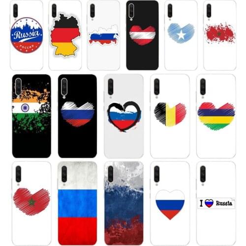118FG Heart Russian Flag Soft Silicone Tpu Cover phone Case for xiaomi redmi 9 9A Note 9 9s Pro MI 9 9T SE Lite