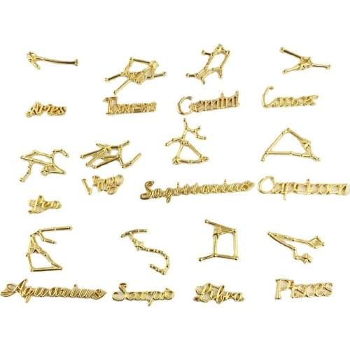 24pcs/set 12 Constellation Letters Symbols Sets Connector For Jewelry Making Accessories DIY Handmade Bracelet Pendant Supplies