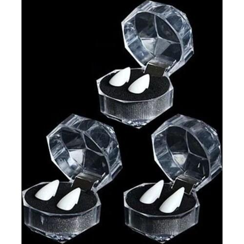 Set of 3 Vampire Tooth for Halloween Props 3 Sizes Fangs Kit Reusable Fake Dentures for Cosplay Party Supplies D0AF