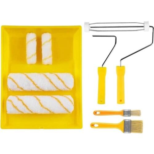 Hot XD-10 Pcs Paint Roller Brushes Kit Mini Paint Tray Set Microfiber Roller Covers for Interior Wall Painting Repair Brush