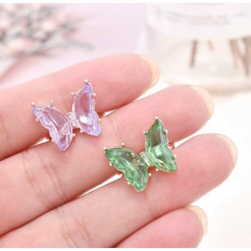 New Acrylic Butterfly Opening Ring Simple Fashion Popular Temperament Sweet Romantic Female Jewelry Female Wedding Gift