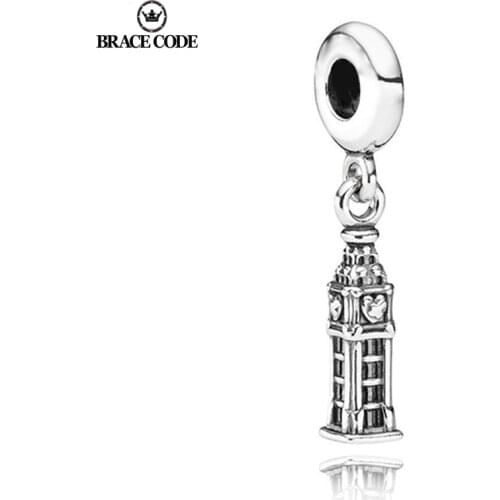 2Pcs/Lot New Charms London Big Ben Beaded DIY Fine Bracelet Women Necklace,Make Jewelry Brand Bracelets Necklaces Gifts