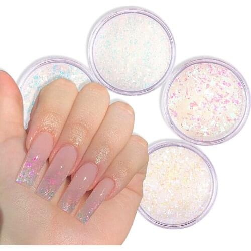 Iridescent Holographic Glitter Powder Nail Art Flakes AB Ombre Irregular Sequin Sparkly Spangle Glitter Nail Decoration Manicure