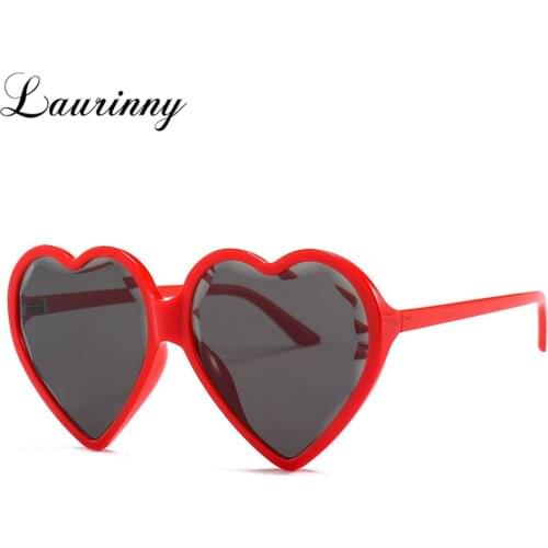 LAURINNY 2021 Fashion Solid Heart Shaped Sunnies Sunglasses Women Brand Designer Retro Vintage Gradient Lens Sun Glasses Shades