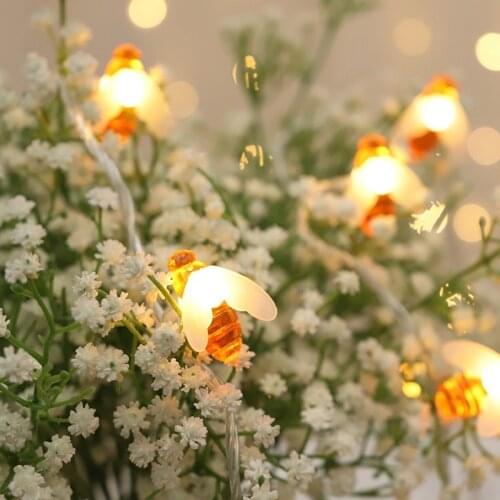 Little Bee Battery Lamp String Outdoor Waterproof Room Party Event Animal Decoration