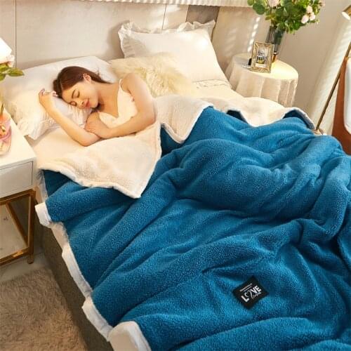 All Season Popular Home Bed SHerpa Fleece Warm Blankets Lamb Bedspread Plush Baby Comforter Covering Plaid