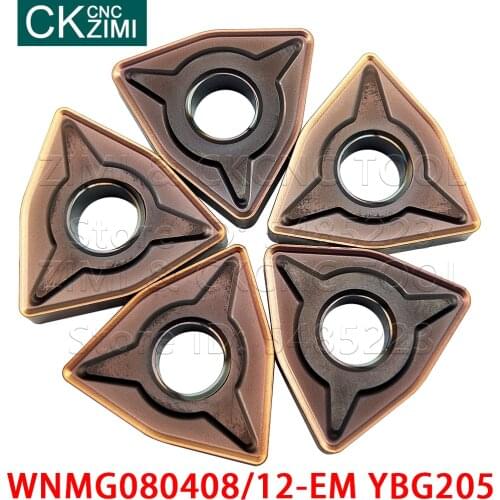 WNMG080408-EM YBG205 WNMG080412-EM YBG205 carbide Inserts External wood Turning Tools CNC lathe tools WNMG for stainless steel