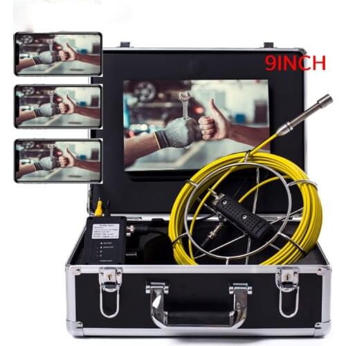 WP90B Sewer Camera Wireless WiFi Drain Pipe Inspection Camera for Android/iOS, Pipeline Endoscope Equipment IP68 Waterproof