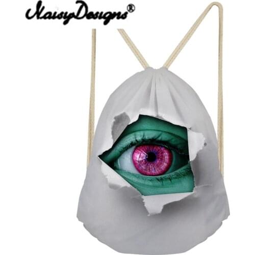 Noisydesigns Bags 3D Printed women Drawstring Backpack Fashion School Shopper Unicorn Mochila Infantil Travel Gift 2021 new