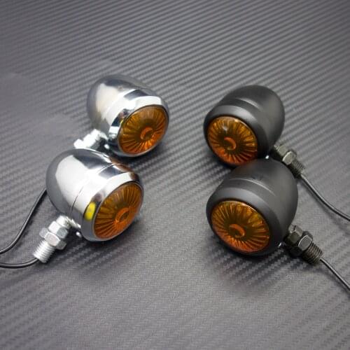 ZORBYZ 2Pcs Universal Metal Turn Signal Light Indicator Lamp For Harley Chopper Bobber Cafe Racer Honda Suzuki Motorcycle