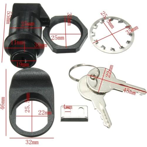 1 set of plastic button latch with key for Motorcycle Boat Glove Box