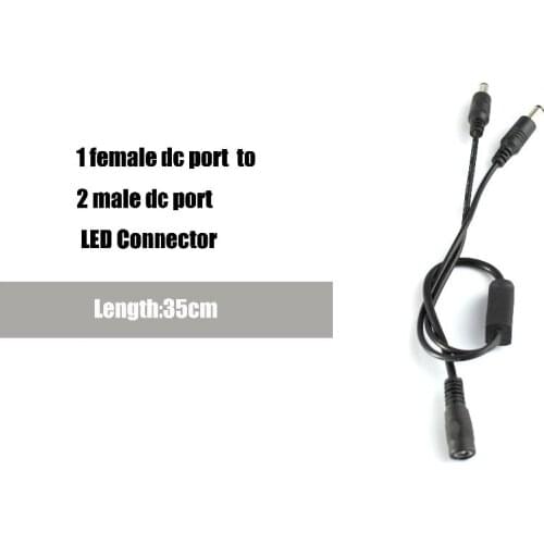 100 pcs Power Splitter CCTV Security System Camera plug DC 1 Female to 2 Male Adapter Cable connector Free FEDEX