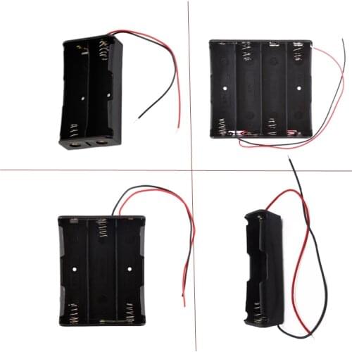1Pcs 4/3/2/1x 18650 Battery Storage Box Case Plastic 1 2 3 4 Slot Way Batteries Clip Holder Container With Wire Lead