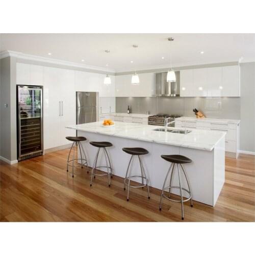 2016 hot sales new design white high glossy lacquer kitchen cabinets modular kitchen island cabient customized kitchen furniture