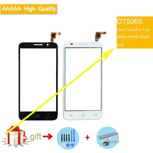 5065 touch screen For Alcatel One Touch Pixi 3 4G OT5065 5065 5065A 5065D TouchScreen Sensor Digitizer Glass Front Lens Panel