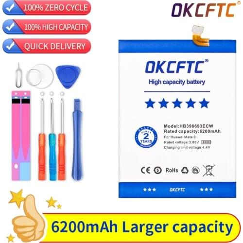OKCFTC 6200mAh HB396693ECW Battery for Huawei Mate 8 NXT-AL10 NXT-TL00 NXT-CL00 NXT-DL00 mate8 NXT-L09 NXT-L29