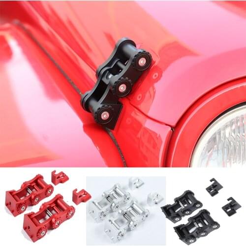 Aluminum Alloy Hood Latches Locking Catch Buckle Cover Trim Kit forJeep Wrangler JK 2007-2017 Car Exterior Accessories