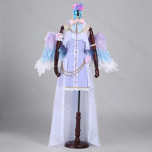 Anime! Love live! Ayase Eli March White Valentines Day Angel Awakening Lolita Dress Uniform Cosplay Costume Free Shipping