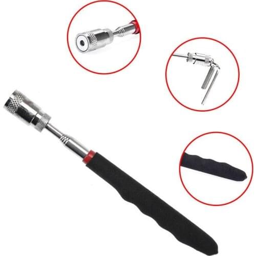 Car Strong Magnetic Picker With LED Light And Comfort Grip Rubber Handle Telescopic Extension Rod Tool