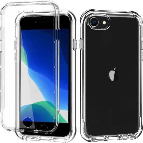 For iPhone SE 2020 case,iPhone 7 8 Case,Built-in Screen Protector Shockproof Dual Layer Protective Hard Plastic & Soft TPU