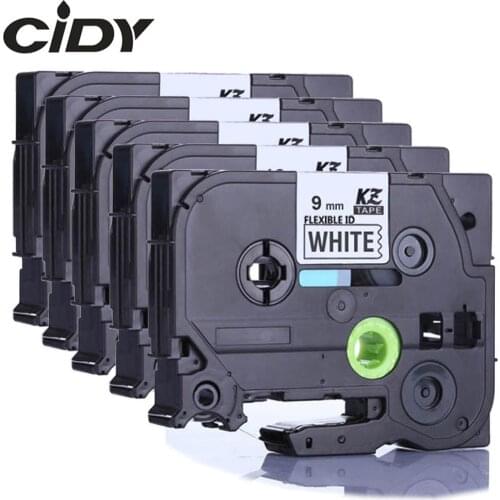 CIDY tze-FX221 for brother 9mm black on white tze flexible label tapes tze FX221 tz FX221 tz-FX221 for brother p-touch printer