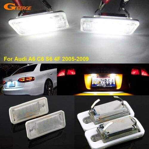 For Audi A6 C6 S6 4F 2005-2009 Excellent Ultra bright Smd Led License plate lamp light lamp No OBC error car Accessories