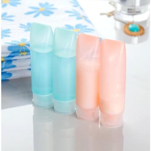 60ML Transparen Travel Soap Liquid Dispenser Packing Bottle Lotion Shampoo Container Press Bottle 2PCS