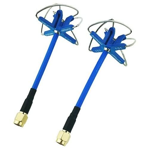 AOMWAY 3.3G Circular Polarized Antenna for FPV Multicopter (one Pair Tx&Rx) - SMA, plug, Blue Color