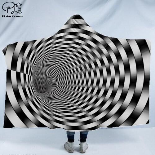 Cool Psychedelic Graffiti Character Hooded Blanket Adult colorful child Sherpa Fleece Wearable Blanket Microfiber Bedding c-019