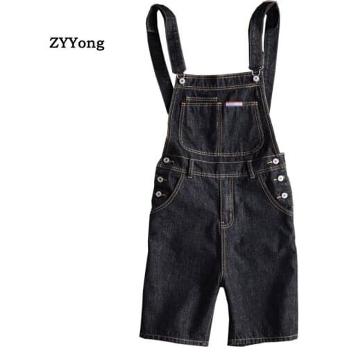 Fashion Pocket Jeans Jumpsuits Street Denim Bib Overalls For Man Suspender Pants Size S-5XL Mens Shorts
