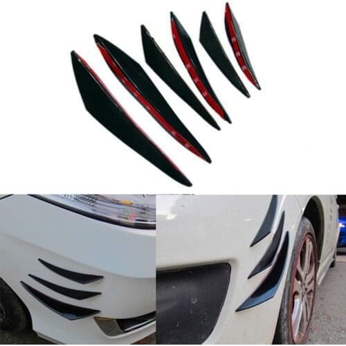 6 Pieces Car Body Front Bumper Lip Splitter Spoiler Kits black/ carbon fiber for Toyota Corolla