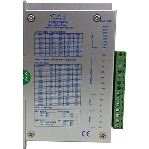 NEMA 34 two-phase stepping driver 32-bit digital signal digital single-axis motor controller YKD2608MG input voltage DC24-80V