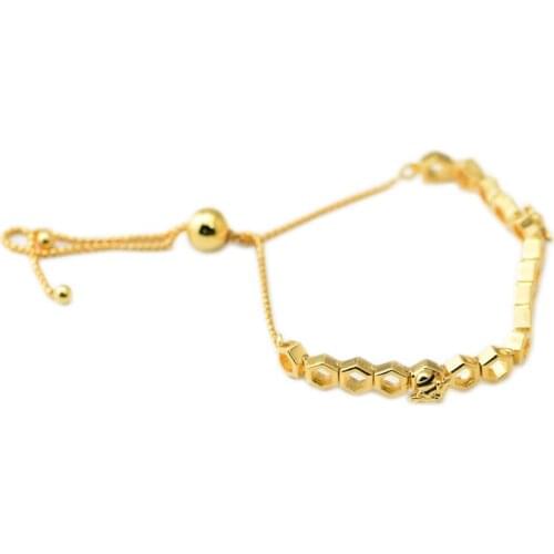 Limited Edition Honeybee Bracelets with Clear CZ 100% 925 Sterling Silver Jewelry Free Shipping