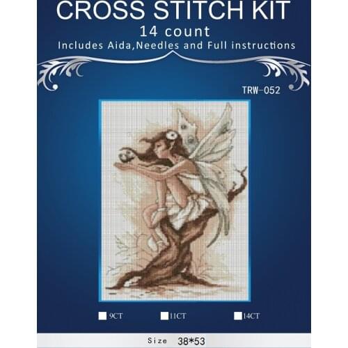 ONEROOM Embroidery Counted Cross Stitch Kits Needlework - Crafts 14 ct DMC Color DIY Arts Handmade Decor - Angel