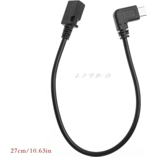 OOTDTY USB 3.1 Type C Right Angle Male To Micro USB 2.0 B Straight Female Adapter Cable