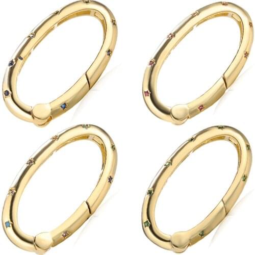 Wholesale 5 Pcs DIY Clasps Connectors For Jewelry Making Cubic Zirconia Press Clasp Hooks Handmade Jewerly Findings Accessories