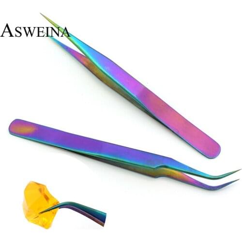 1pc New Stainless Steel Eyebrow Tweezers Beauty Nail Art Makeup Precision Mink Eyelashes Rhinestone Extension Cosmetic Tools