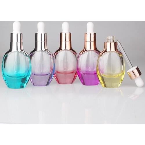 30ml Tubes Dropper Glass Aromatherapy Liquid for Essential Travel Colourful Rose Gold Massage Oil Pipette Refillable Bottles