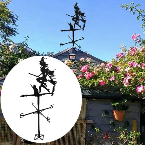 Weathervane Witch Sorceress Retro Farm Scene Garden Stake Patio Yard Decoration for your Home Garage Cupola Barn or Gazebo