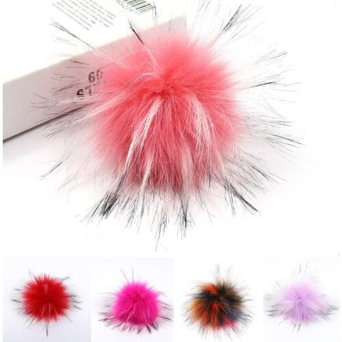 1PC Pompons 10cm Artificial Raccoon Fur Ball Jewelry Parts Pendant DIY Jewelry Making Pendant For Chain Handmade Crafts