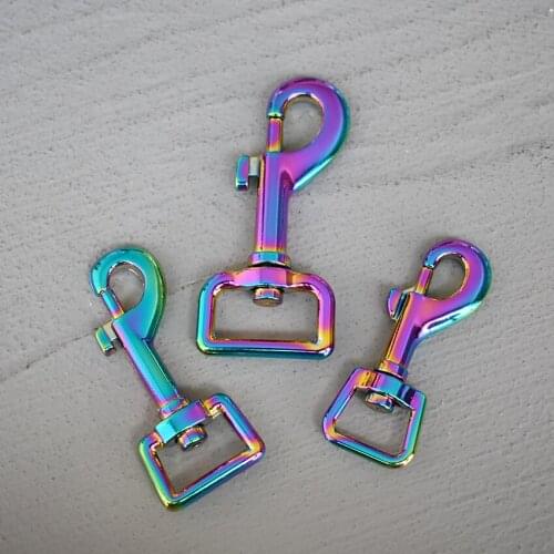 10 Pcs 15/20/25mm Colourful Metal Snap Hook Leather Strap Bag Buckles Clasps Lobster Dog Collar Keychain Swivel Trigger Clips