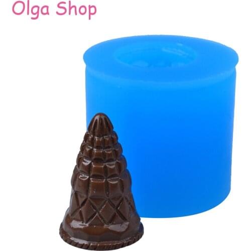 XYL129 25.3mm Ice Cream Cone Silicone Mold - Cake Decorating Tools, Fondant, Resin Polymer Clay, Chocolate, Icing, Food Safe