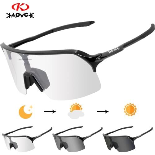 Kapvoe men cycling sunglasses UV400 riding bicycle MTB goggles road bike Photochromic Sunglasses Outdoor Sports Eyewear
