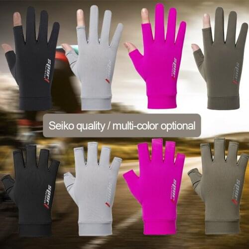 Sunscreen Ice Silk Gloves Men And Women Summer Thin Breathable Outdoor Riding Driving Fishing Gloves Outdoor Sports Half-Finger