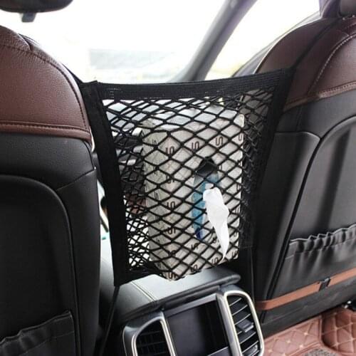 Universal Sundries Bags Car Storage Seat Net Organize Bag Drinks Automotive Black Elastic Mesh Inter-seat Storage Sundries Bags