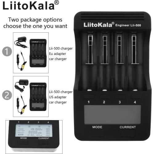 Lii500 4 Slots Charger LCD Display for 3.7V 1.2V 18650 26650 14500 16340 10440 18500 AA AAA Ni-MH / Ni-Cd / Lithium Batteries